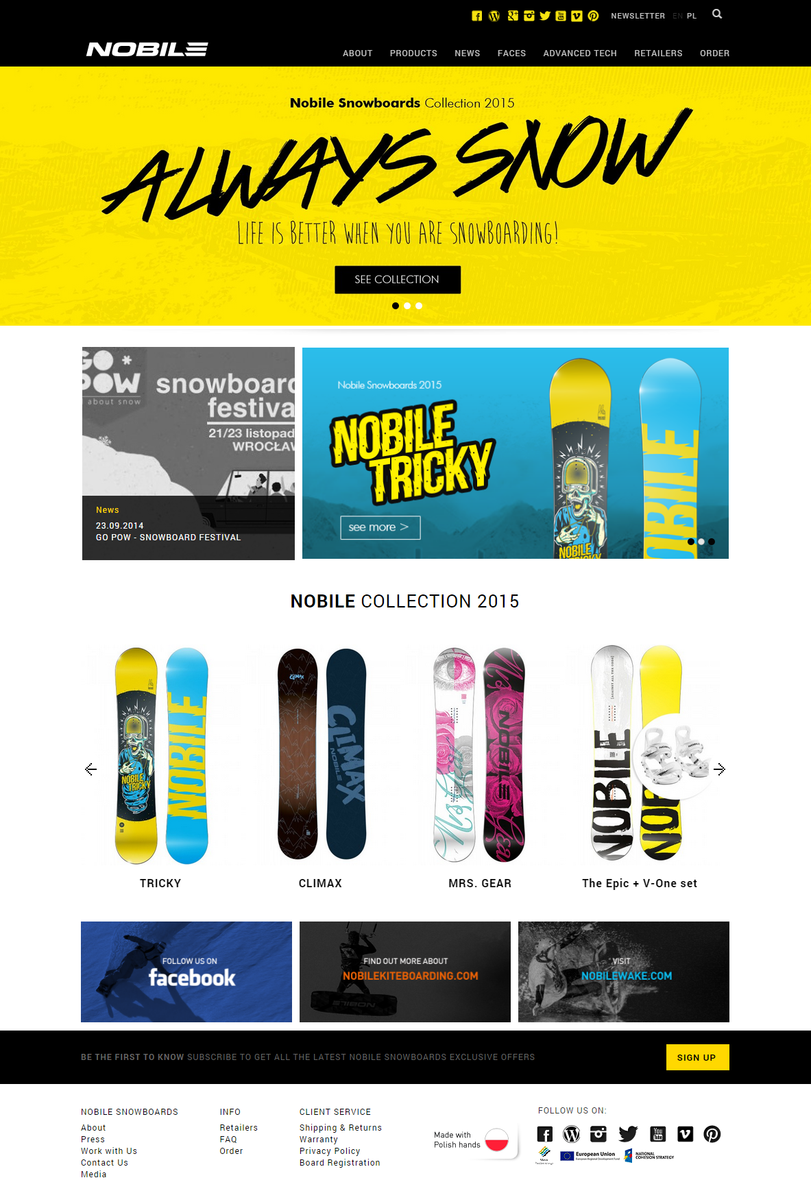 Labmatic | Strony internetowe. Nobile Snowboards