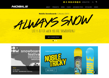 Labmatic | Strony internetowe. Nobile Snowboards